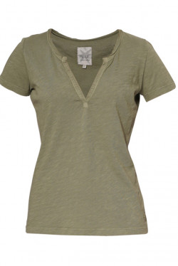 Leah tight Tee Olive Grey