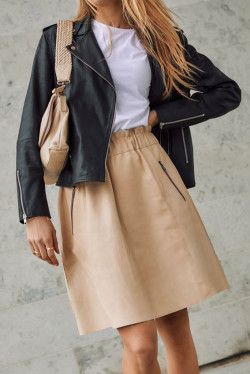 Leather Skirt Vanilla