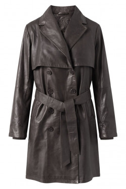 Leather coat Charcoal