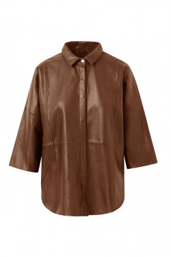 Leather shirt Tobacco