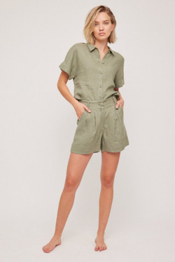 Maren linen shorts Green