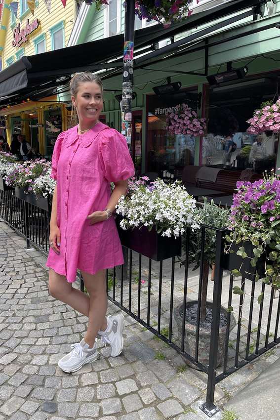 Lovely Linen Dress Pink